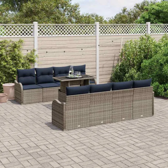 vidaXL Tuin Sofa Set 7 st Grijs poly rattan
