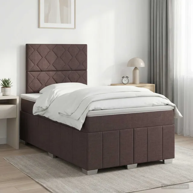 vidaXL Boxspringbed met matras Donkerbruin 120 x 190 cm Stof
