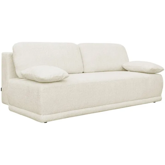 sweeek 3-zits slaapbank van bouclé met opbergruimte 192 x 100 x 81cm - nelson gebroken wit