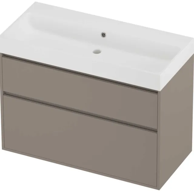 Proline Podium Badmeubelset Polystone Loft 100x46x75 cm Mat White Clay Beige