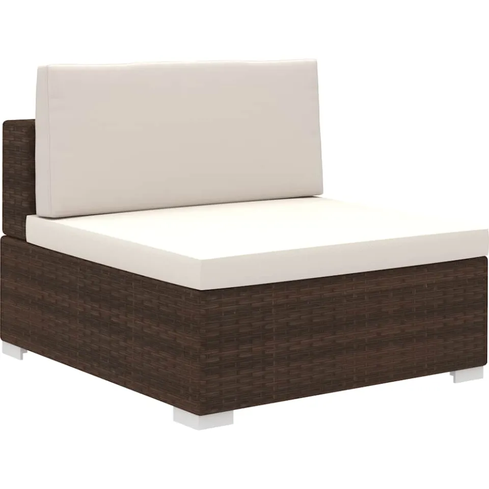 vidaXL 12-delige Loungeset met kussens poly rattan bruin, foto 4