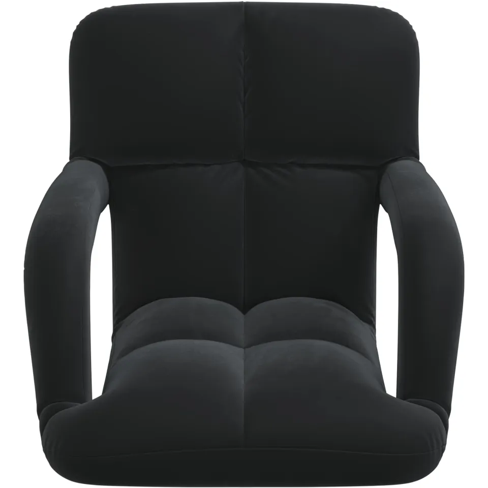 vidaXL Verstelbare vlo stoelen Zwart Fluweel, foto 4
