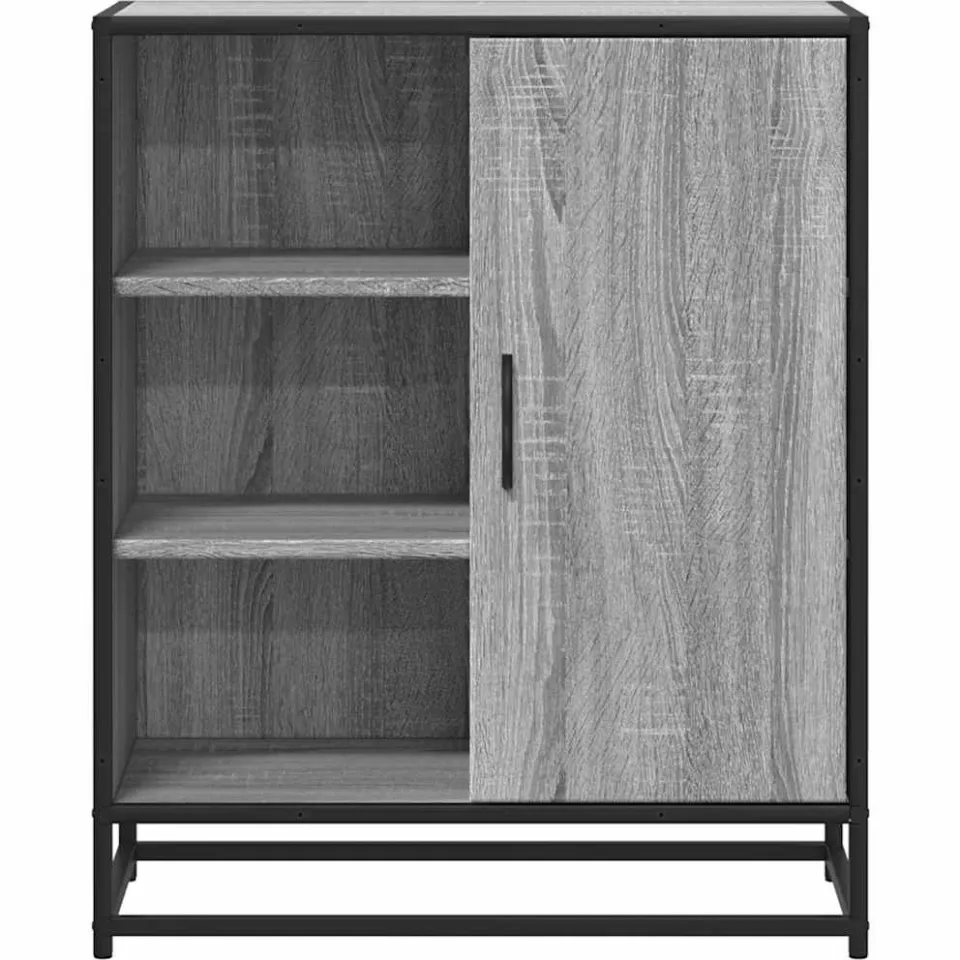 vidaXL Dressoir 62x35x76 cm bewerkt hout grijs sonoma eikenkleurig, foto 4