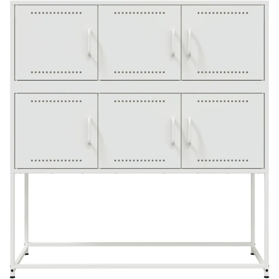 vidaXL Dressoir 100,5x39x107 cm staal wit, foto 4