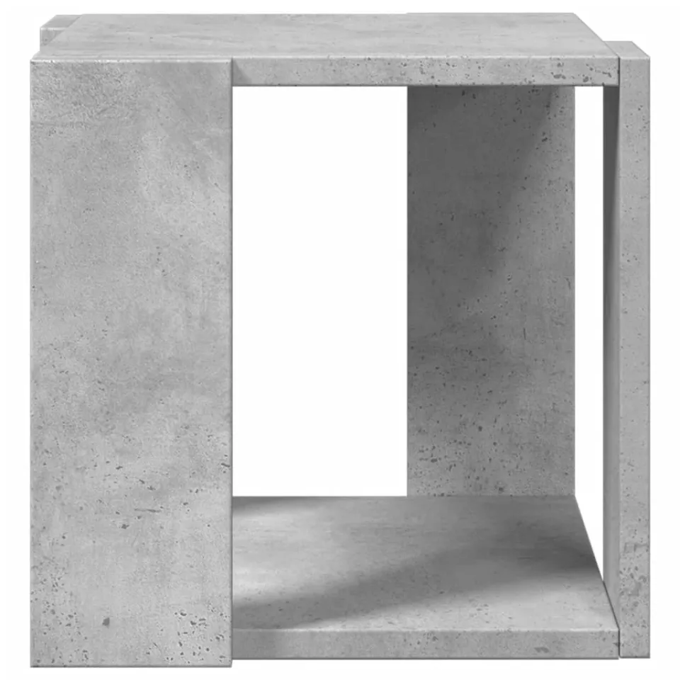 vidaXL Salontafel 32x32x30 cm bewerkt hout betongrijs grijs, foto 4