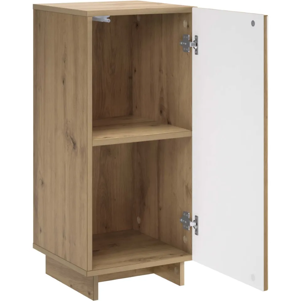 vidaXL Dressoir Artisanaal eiken 33,5 x 34,5 x 75 cm Bewerkt hout Bruin