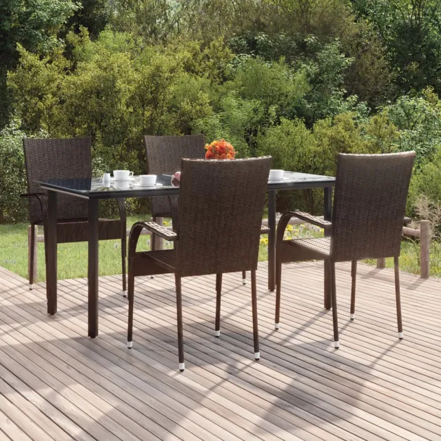 vidaXL 5-delige Tuinset poly rattan bruin, foto 2