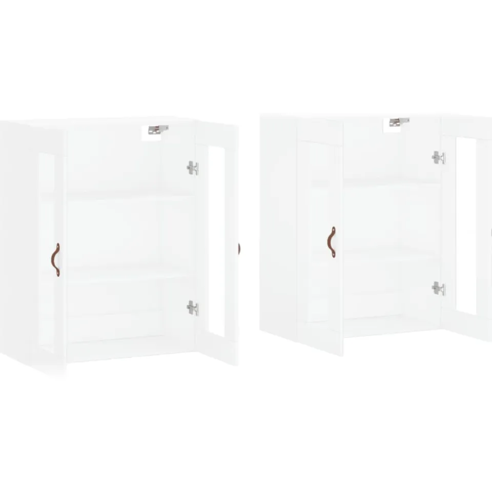 vidaXL Hangkasten 2 st bewerkt hout wit