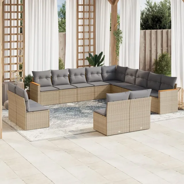 vidaXL Patio Sofa Set 13-zits Beige and Grey, foto 2