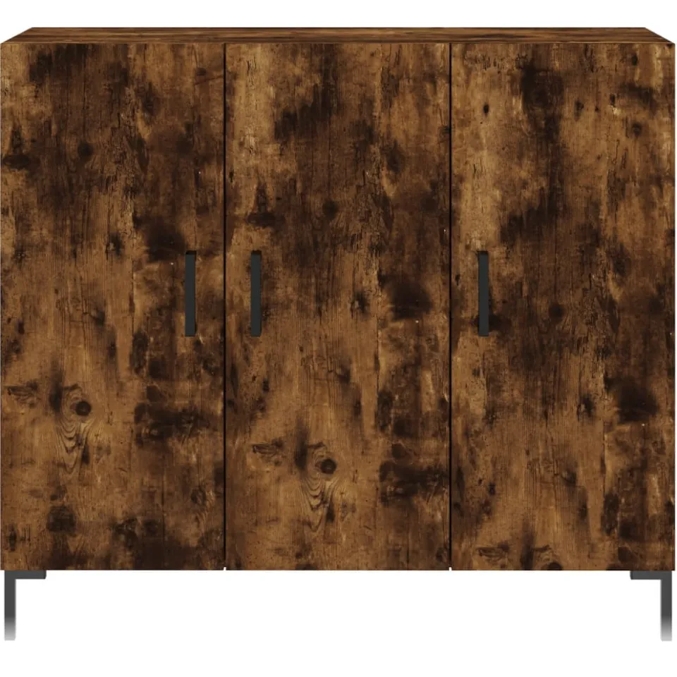 vidaXL Dressoir 90x34x80 cm bewerkt hout gerookt eikenkleurig, foto 4
