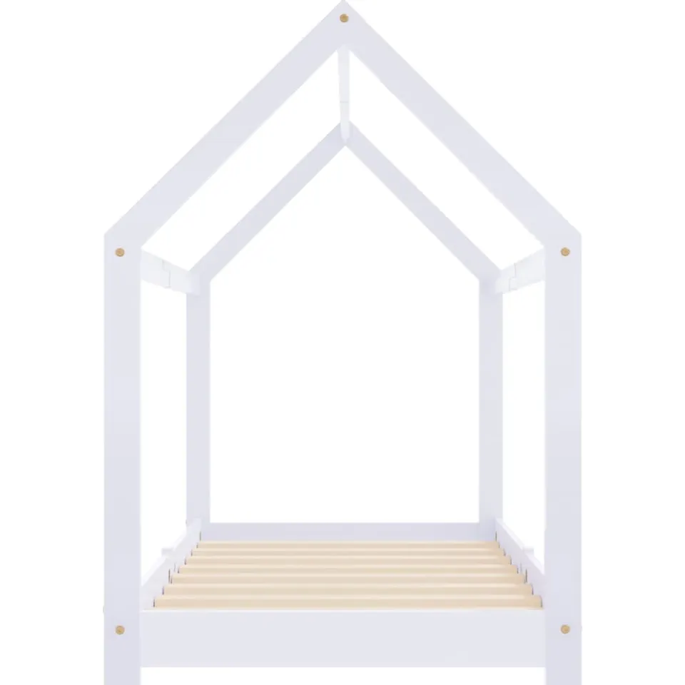 vidaXL Kinderbedframe massief grenenhout wit 80x160 cm, foto 4