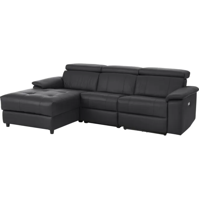 Notio Living Tanaro-Chaiselong - Rechts Elec. - Zwart PU