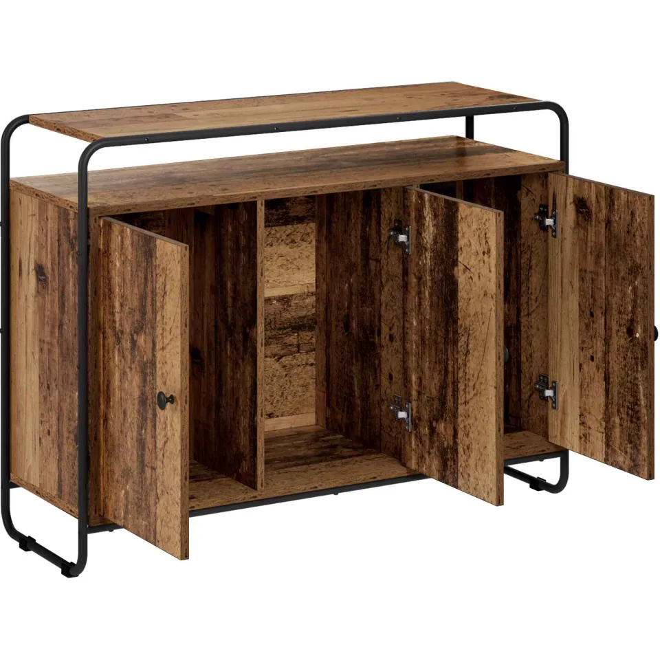 vidaXL Dressoir Oud hout 102 x 35 x 75 cm Bewerkt hout bruin, foto 2