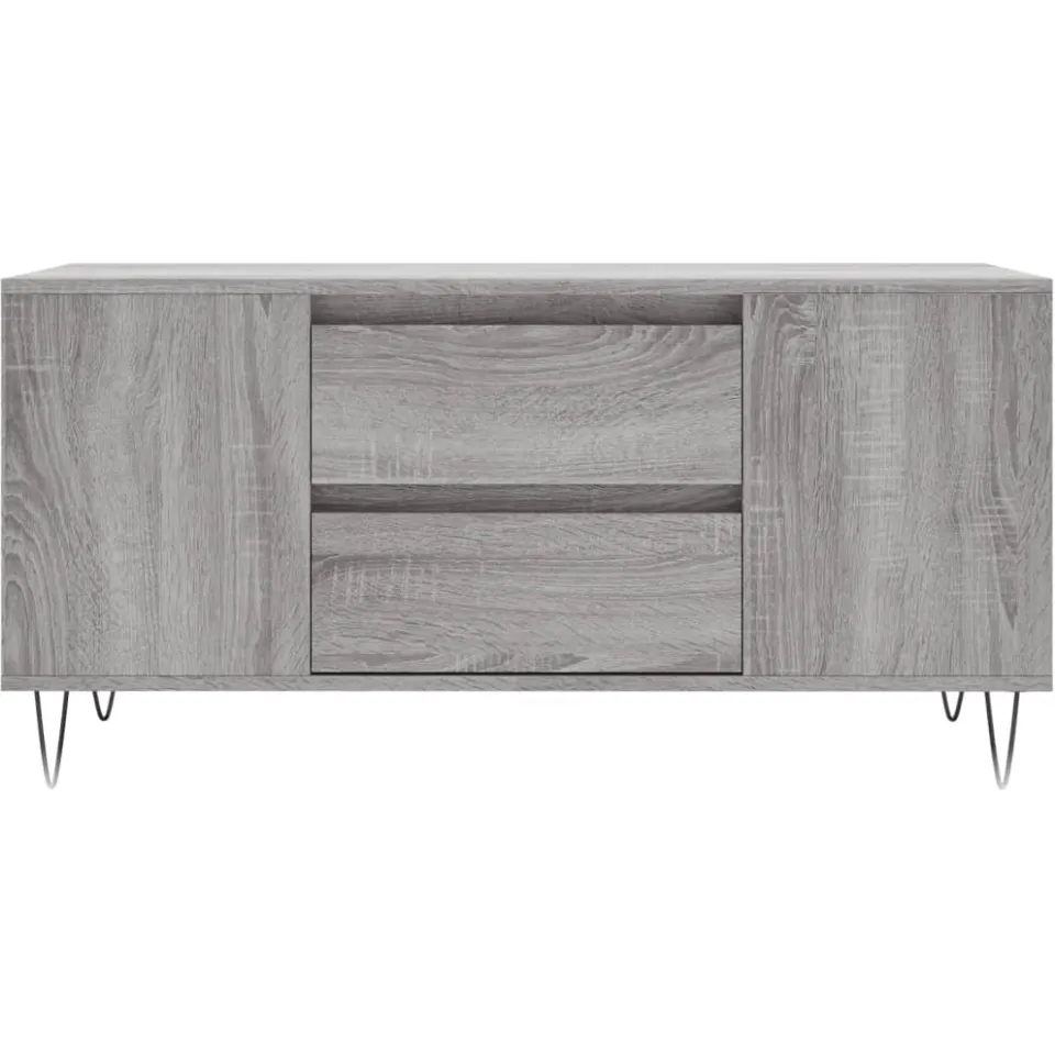 vidaXL Salontafel 102x44,5x50 cm bewerkt hout grijs sonoma eikenkleur