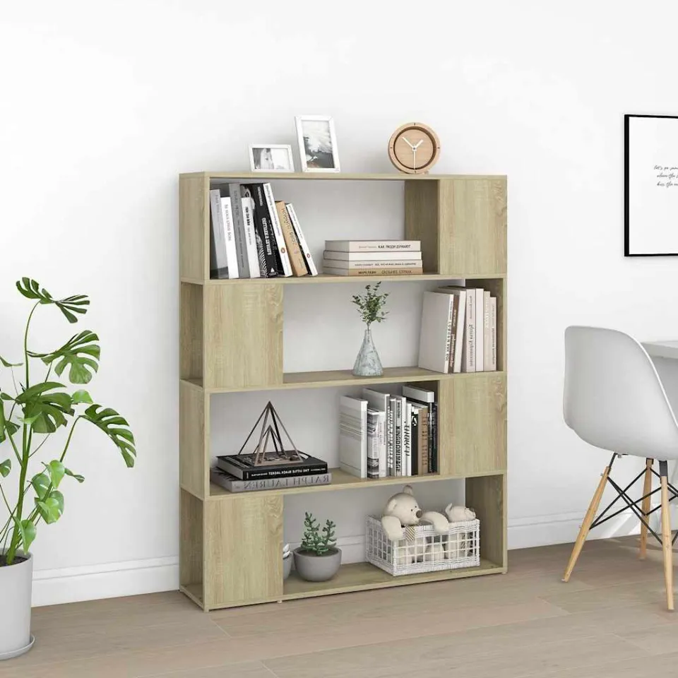 vidaXL Boekenkast/kamerscherm 100x24x124 cm sonoma eikenkleurig, foto 3