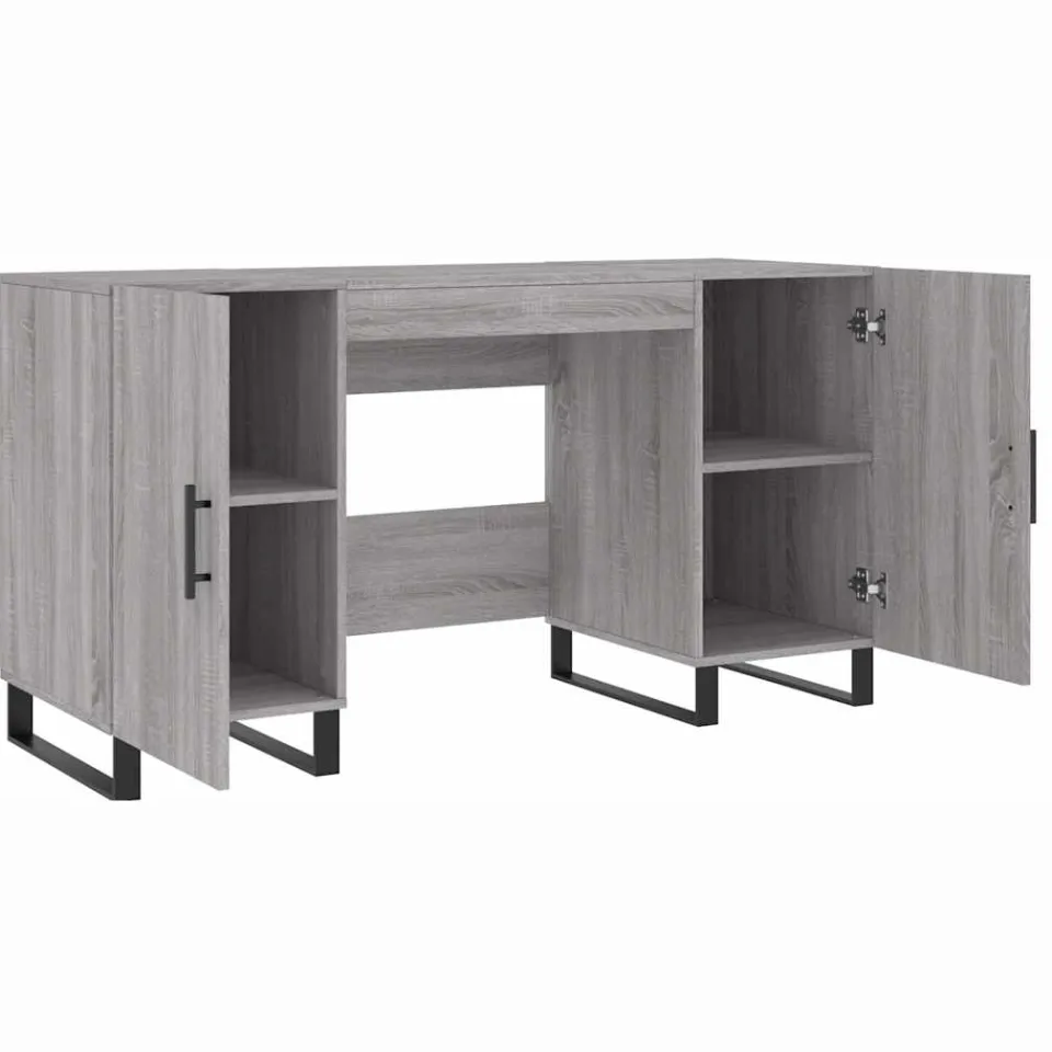 vidaXL Bureau 140x50x75 cm bewerkt hout grijs sonoma eikenkleurig