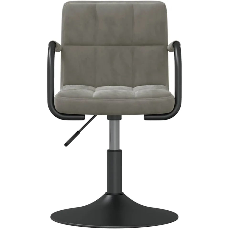 vidaXL Eetkamerstoelen draaibaar 2 st fluweel lichtgrijs grijs, foto 4