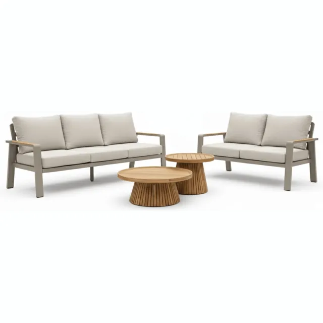 Belito Birmingham Loungeset Nr.9 - Taupe Aluminium - 5 personen Antraciet