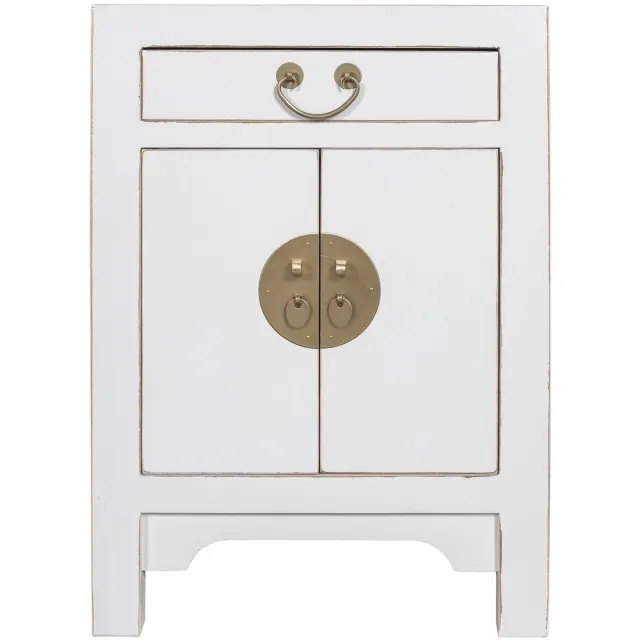 Fine Asianliving Chinees Nachtkastje Sneeuw Wit - Orientique Collectie B42xD35xH60cm Chinese Meubels Oosterse Kast