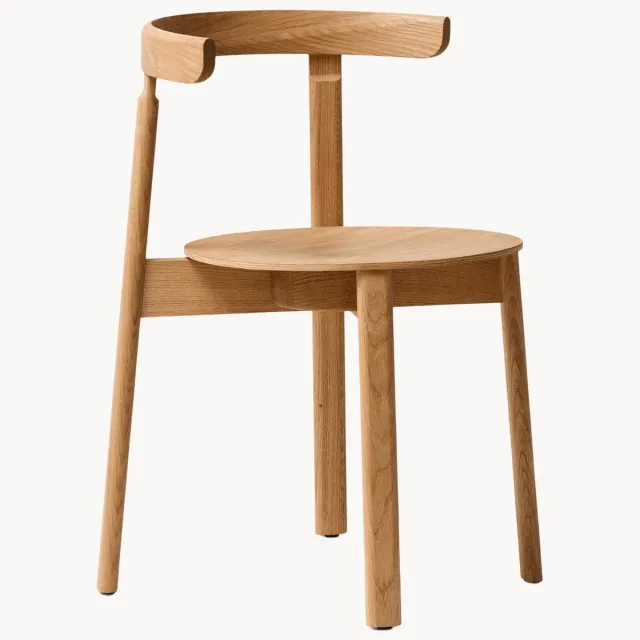 Form & Refine Stapelbare eikenhouten eetkamerstoel Lunar Beige