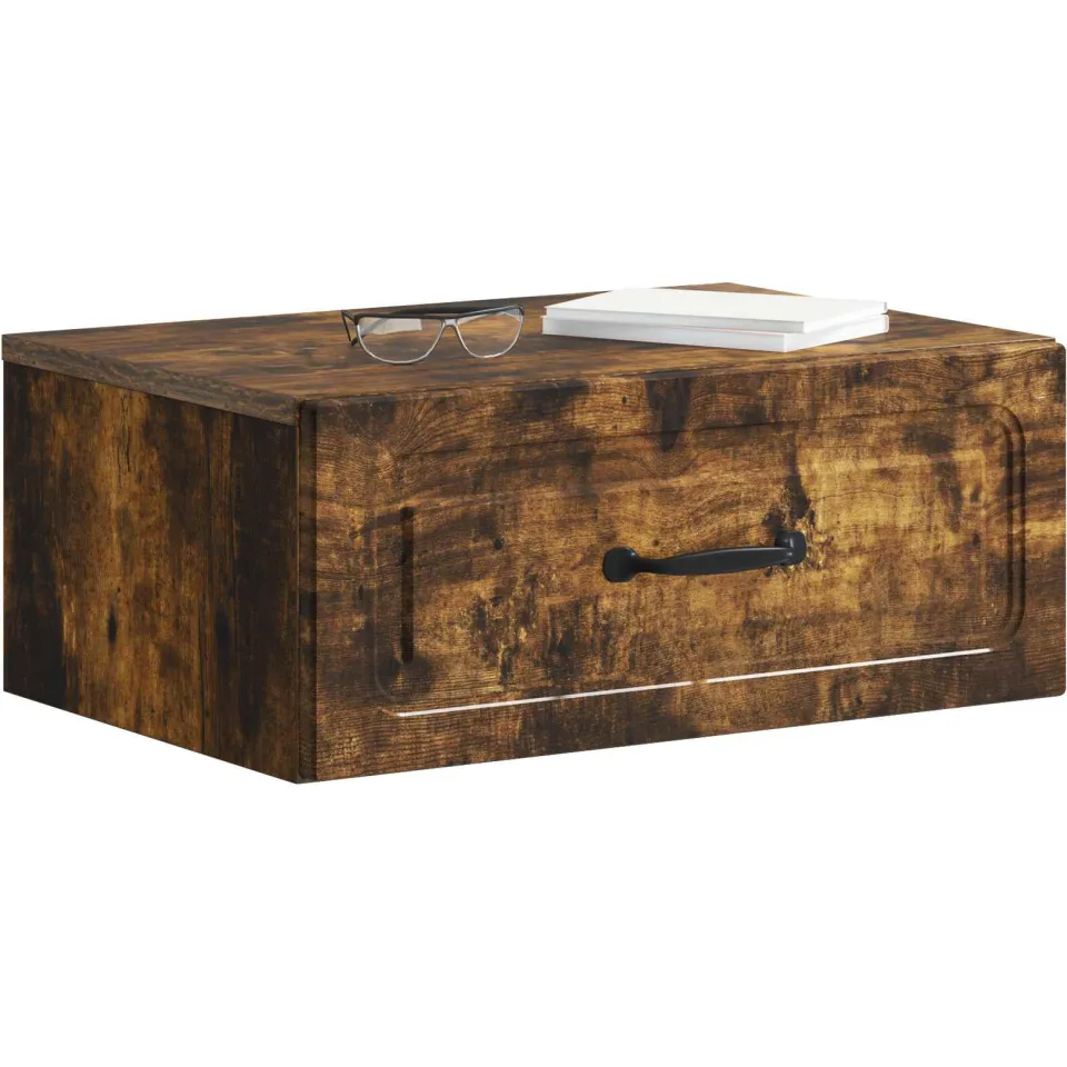 vidaXL Wandbeugel Bedkast 2 st Gerookt eiken 49 x 34,5 x 20 cm Bruin