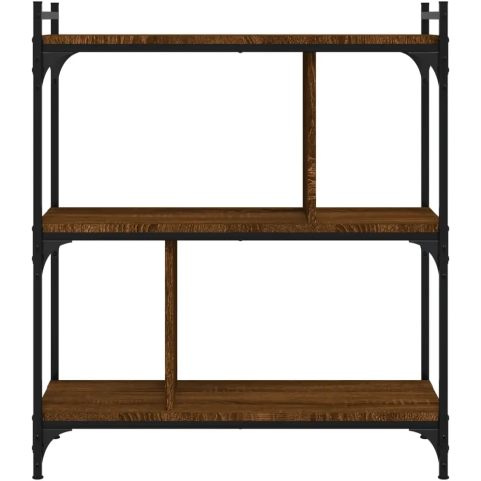 vidaXL Boekenkast 3-laags 76x32x88 cm bewerkt hout bruin eikenkleur, foto 4