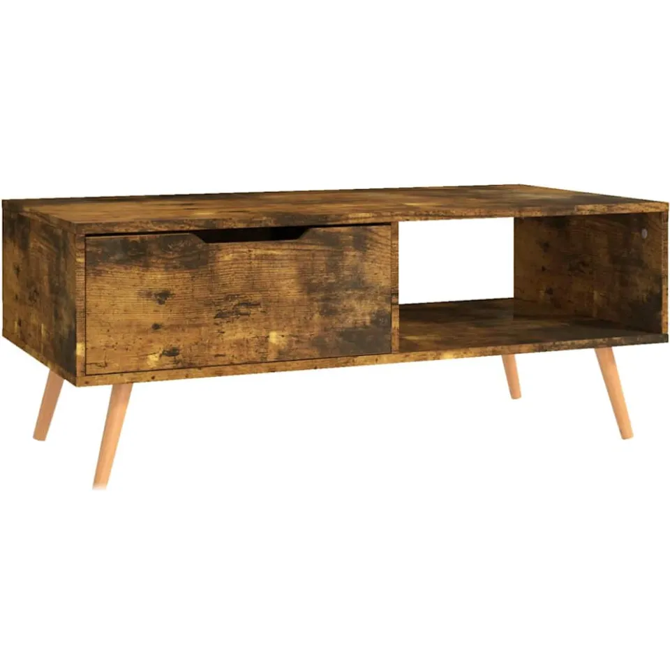 vidaXL Salontafel 100x49,5x43 cm bewerkt hout gerookt eikenkleurig, foto 4