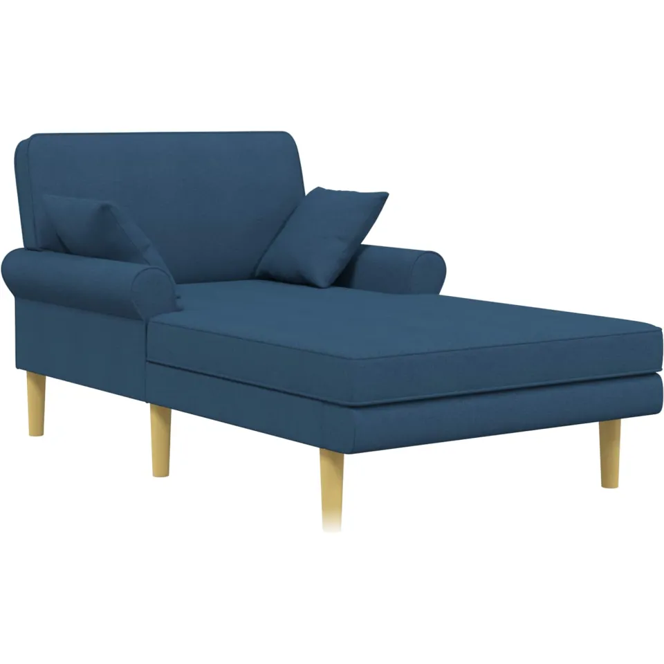 vidaXL Chaise longue Blauw Stof, foto 3