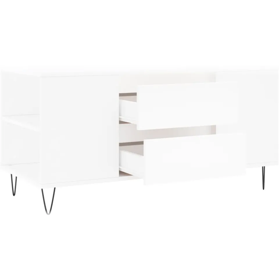 vidaXL Salontafel 102x44,5x50 cm bewerkt hout wit, foto 3
