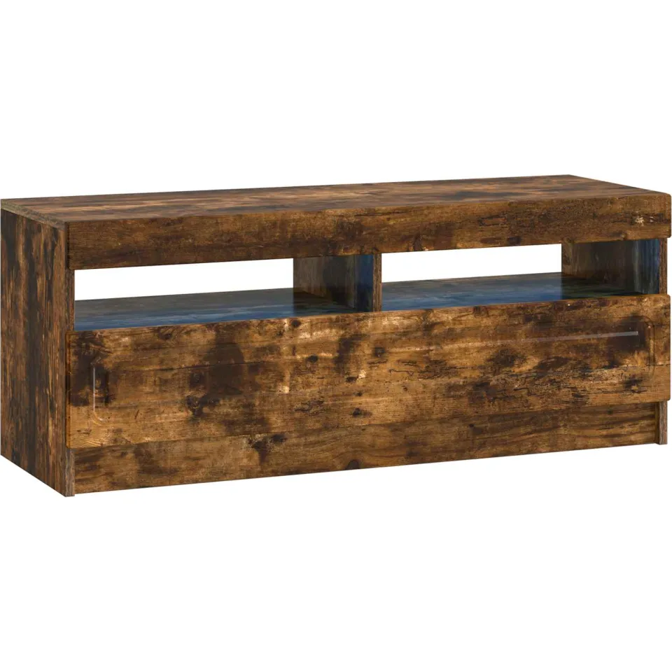 vidaXL LED tv-meubel Gerookt eiken Bewerkt hout Bruin