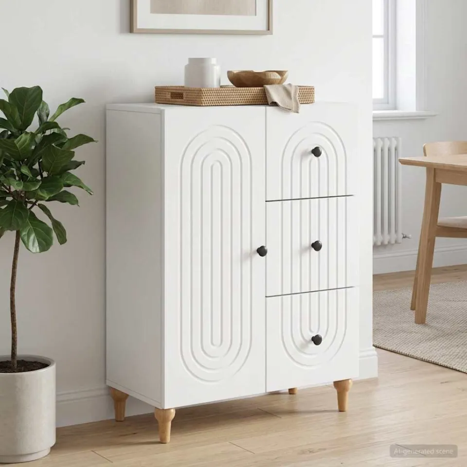 vidaXL Dressoir Wit 66 x 34,5 x 90 cm Bewerkt hout, foto 3