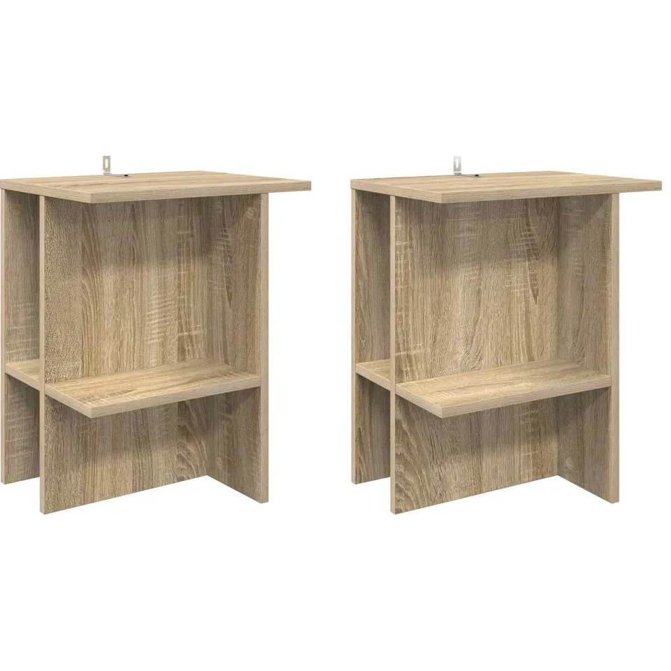 vidaXL Salontafel 2 st Sonoma Eiken 40 x 30 x 49 cm Bewerkt hout, foto 3