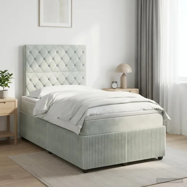 vidaXL Boxspringbed met matras Lichtgrijs 120 x 200 cm Fluweel