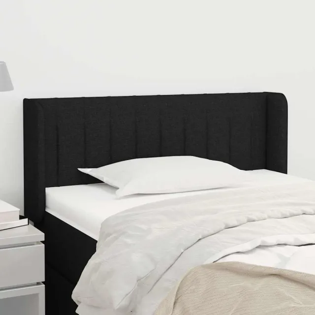 vidaXL Hoofdbord met randen 93x16x78/88 cm stof zwart