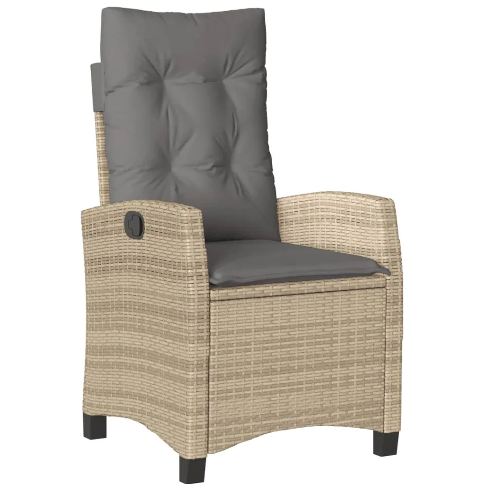 vidaXL 7-delige Tuinset met kussens poly rattan gemengd beige, foto 4