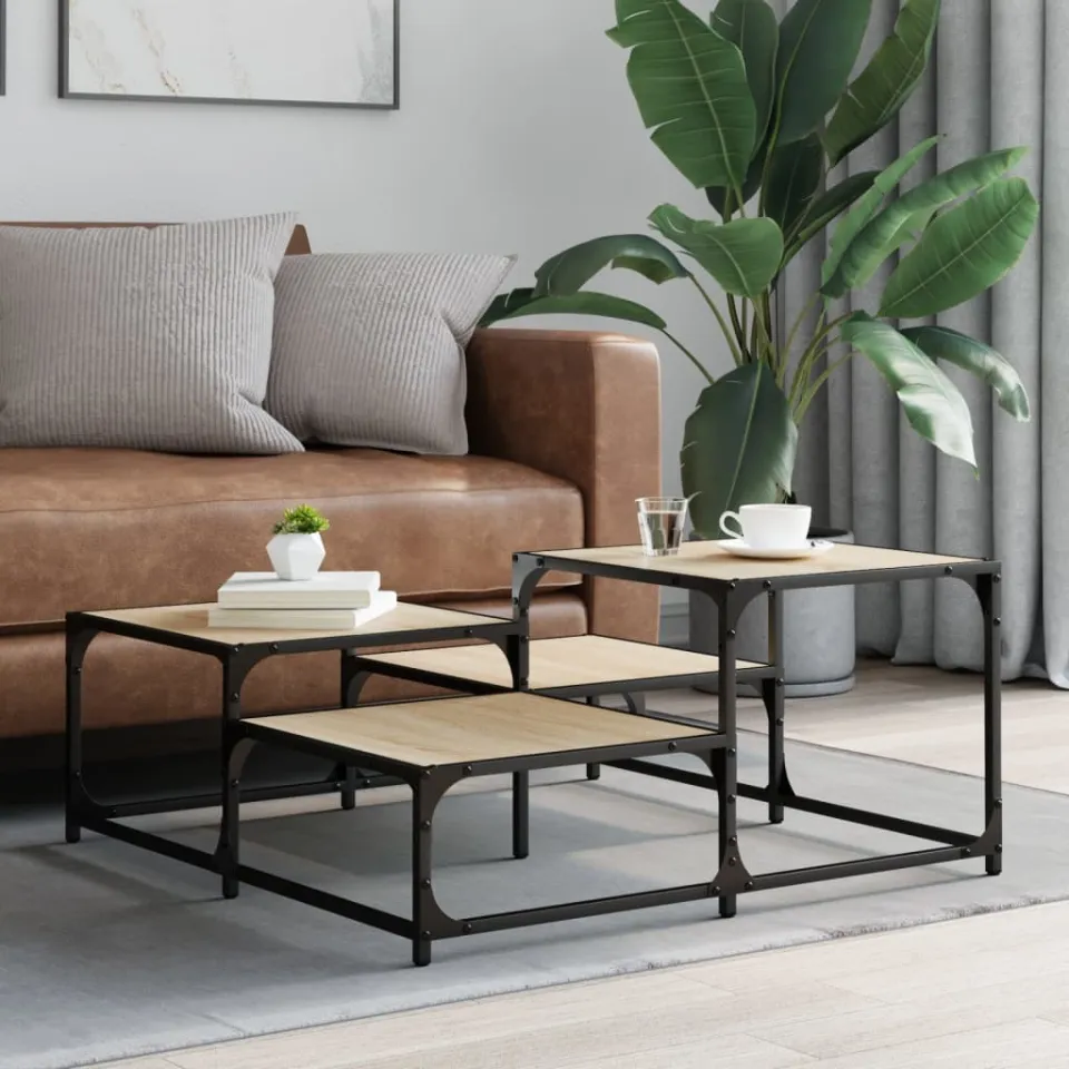 vidaXL Salontafel 87,5x87,5x40 cm bewerkt hout sonoma eikenkleurig, foto 2
