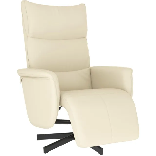 vidaXL fauteuil verstelbaar met voetensteun, crème kunstleer