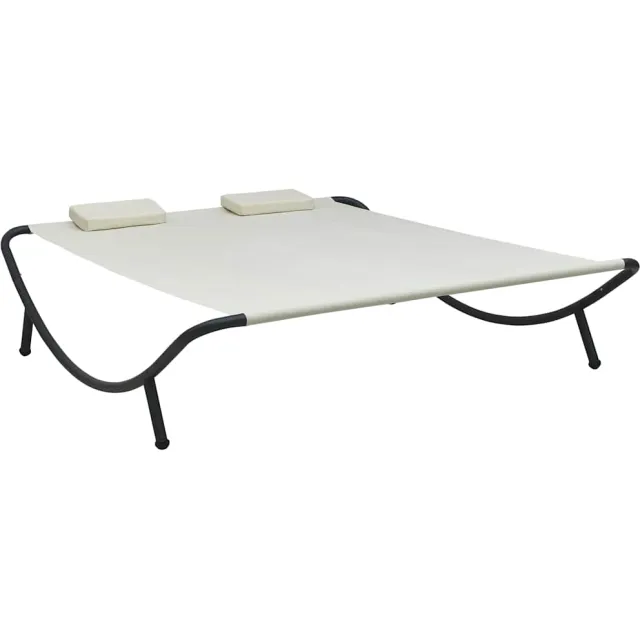 vidaXL Loungebed stof crème