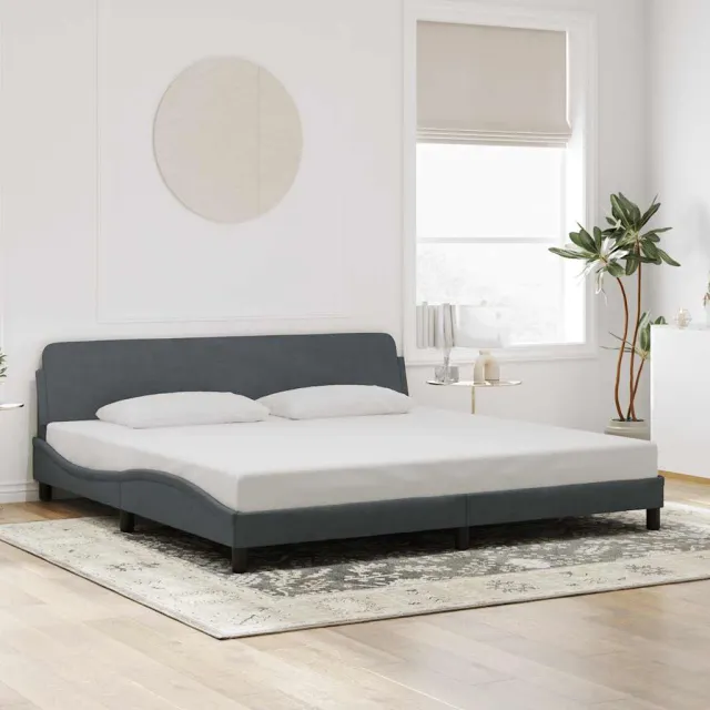vidaXL Bedframe "Dover" 200x200 cm fluweel donkergrijs