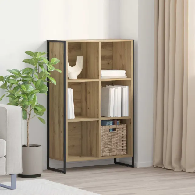 vidaXL Boekenkast Artisanaal eiken 68 x 30 x 108 cm Bewerkt hout Bruin