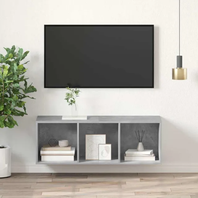vidaXL Tv-wandmeubel 37x37x107 cm bewerkt hout betongrijs