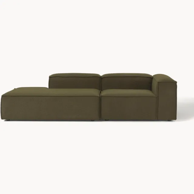 Westwing Collection Modulaire chaise longue Lennon van bouclé Groen