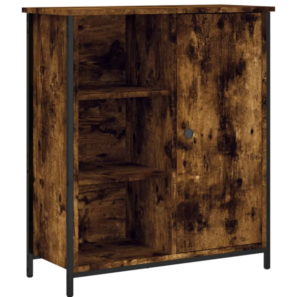 vidaXL Dressoir 70x30x80 cm bewerkt hout gerookt eikenkleurig, foto 3