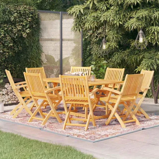 vidaXL 9-delige Tuinset massief teakhout bruin, foto 2