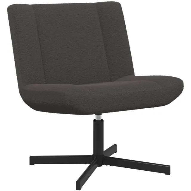 vidaXL Draaistoel Donkergrijs 63 x 75 x 76 cm Schapenvacht