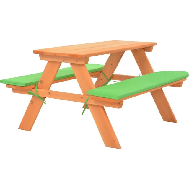 vidaXL Kinderpicknicktafel met banken 89x79x50 cm massief vurenhout bruin, foto 2
