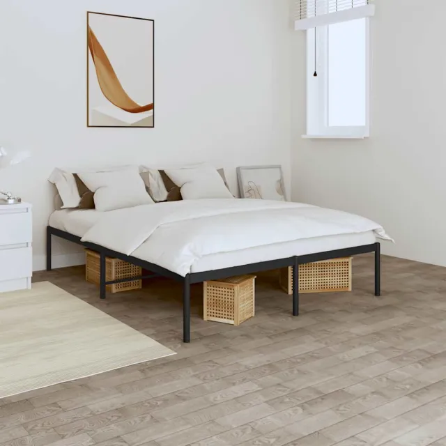 vidaXL Bedframe metaal zwart 140x200 cm