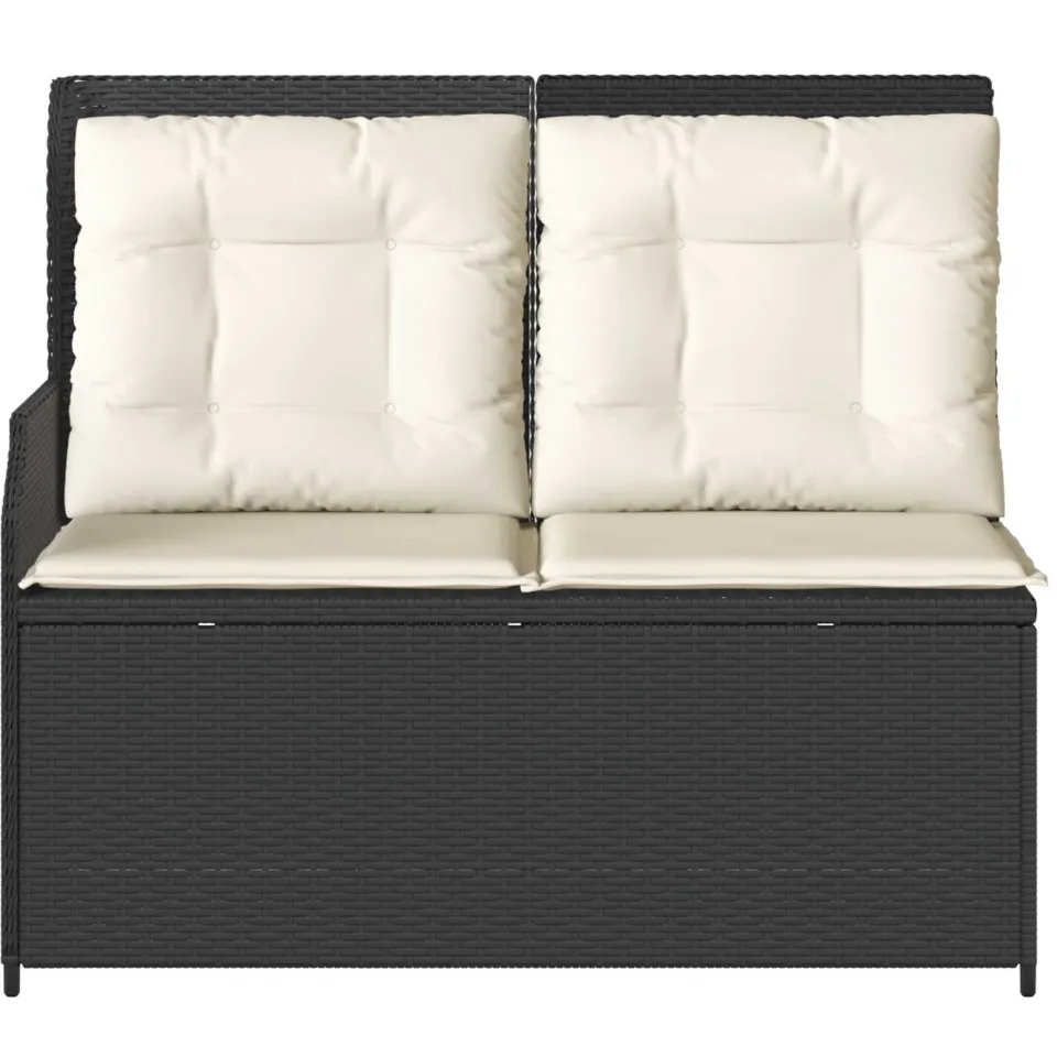 vidaXL Tuinbank Zwart poly rattan, foto 3