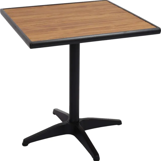 Cosmo Casa Tuintafel - Balkontafel - Bistrotafel - Catering - Buitencoating Aluminium - Houtlook - Zwart - Teak - Bruin