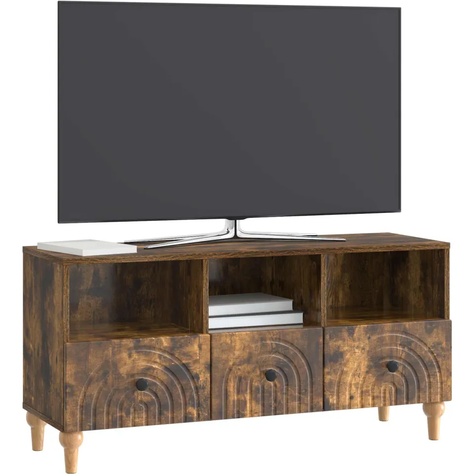 vidaXL TV-kast 102 x 34,5 x 50 cm Gerookte Eik Geconstrueerd hout Bruin